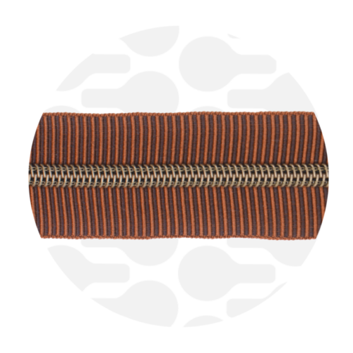 Zipper Zoo: Endlos Reißverschluss metallisiert Striped Toffee 1m, Raupe Antique Brass