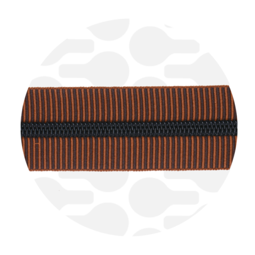 Zipper Zoo: Endlos Reißverschluss metallisiert Striped Toffee 1m, Raupe Black