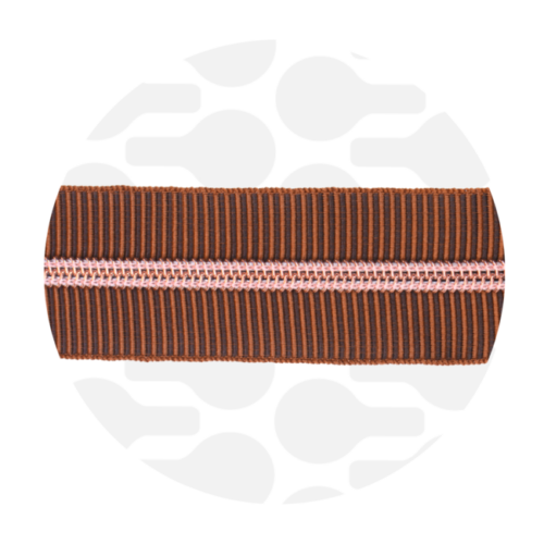 Zipper Zoo: Endlos Reißverschluss metallisiert Striped Toffee 1m, Raupe Rosegold