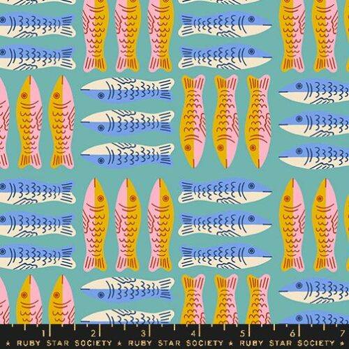 Ruby Star Society: "Ooh Lucky Lucky" Sardines in Turquoise by Alexia Abbegg