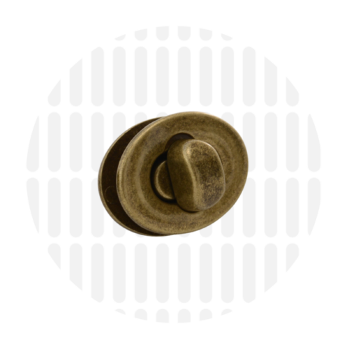 Zipper Zoo Small Turn Lock: Antique Brass