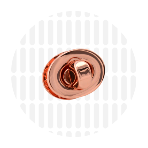 Zipper Zoo Small Turn Lock: Rose Gold